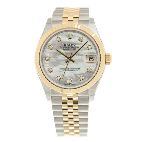 rolex mother of pearl with diamonds|rolex lady datejust yellow gold.